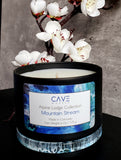 Cement-filled lid under candle tin