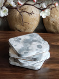 Gray & White Cement Coasters (Set of 4)